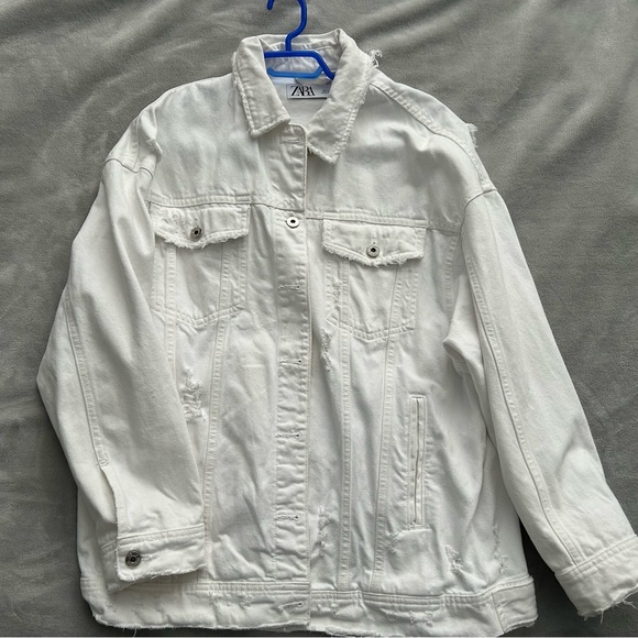 Zara White Jean Jacket - Picture 2 of 2